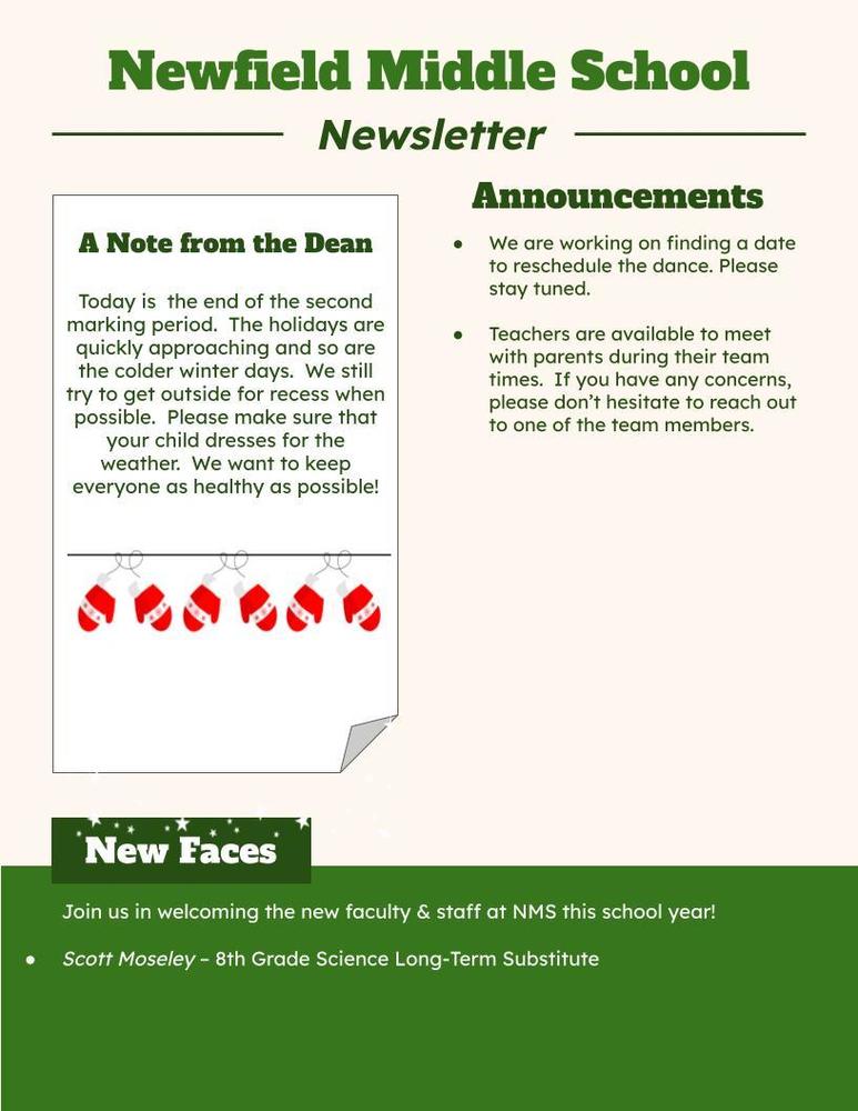Middle School Newsletter 2nd Edition