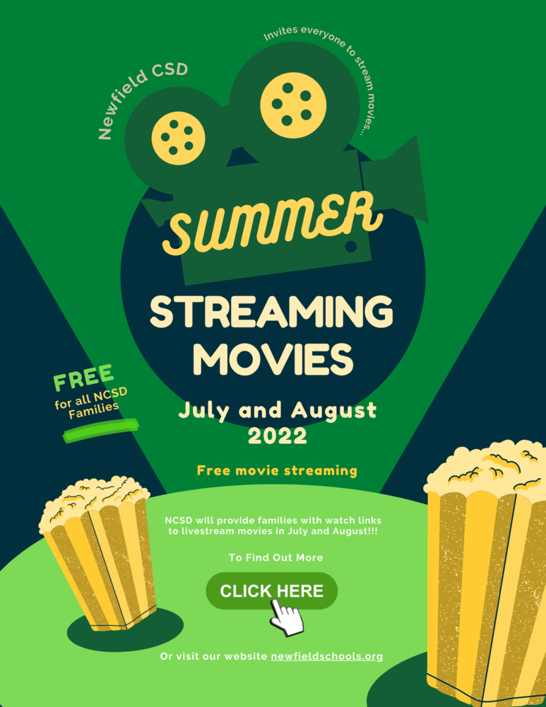 movie poster with popcorn, camera and text